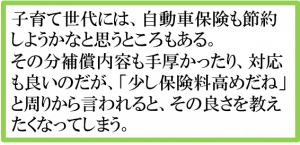 子育て世代には、自動車保険も少し節約しようかなと思うところ